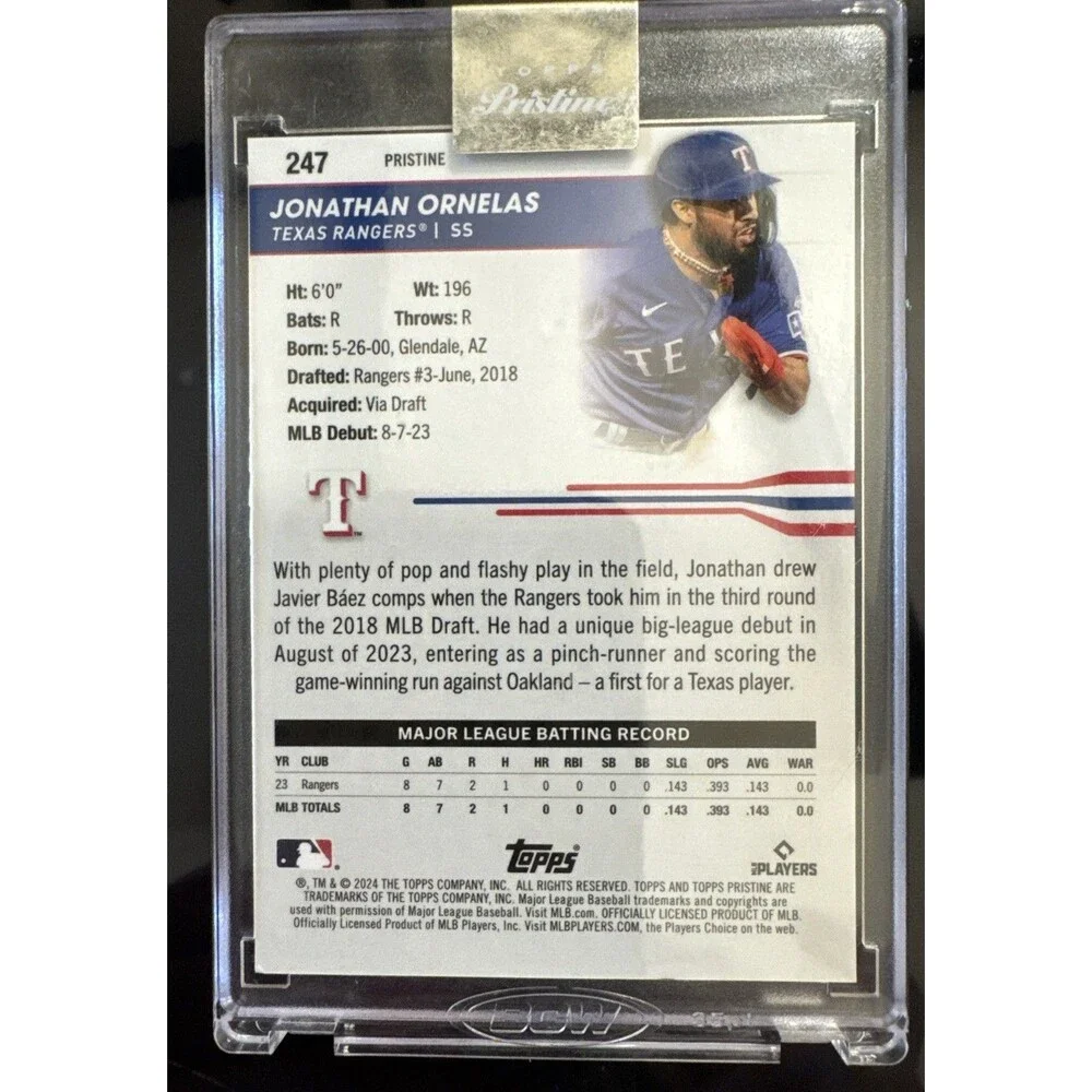 2024 Topps Pristine - Purple Refractor #247 Jonathan Ornelas /99 (RC)